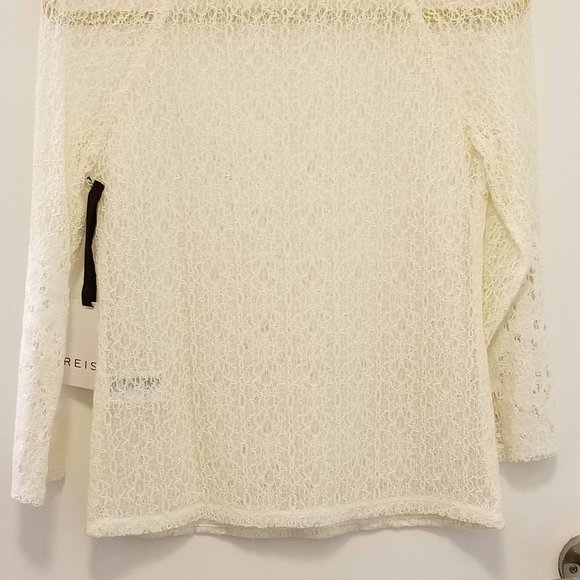 NWT Reiss Shell Lace Long Sleeve Top Off White 0 4 - Picture 7 of 9